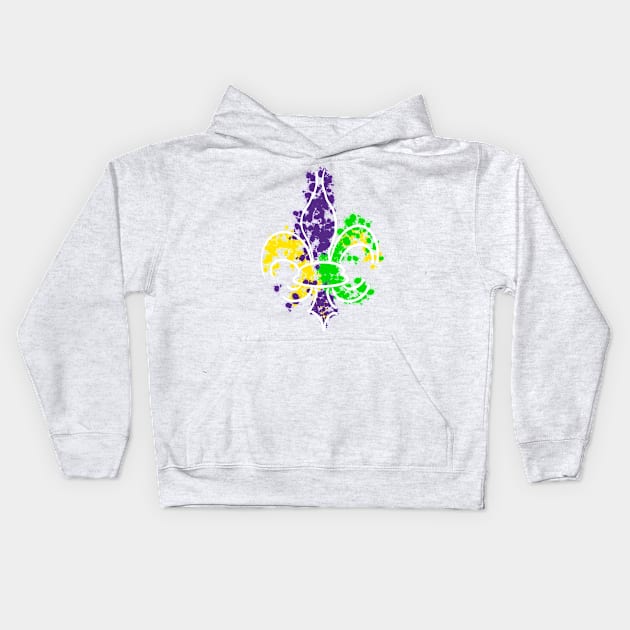 Mardi Gras Fleur De Lis Kids Hoodie by Stephanie Kennedy 